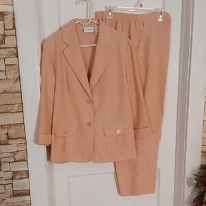 Alfred Dunner Coral Blazer and Pants Set Size 18